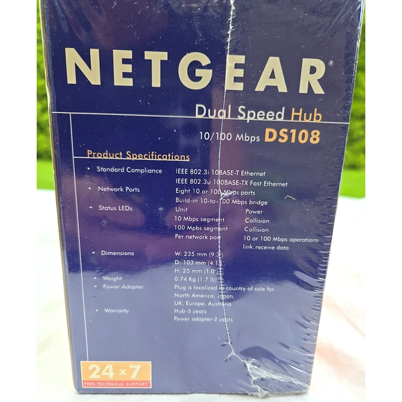 Netgear DS108 8-Port Dual Speed Hub 10/100 Mbps - Picture 5 of 7